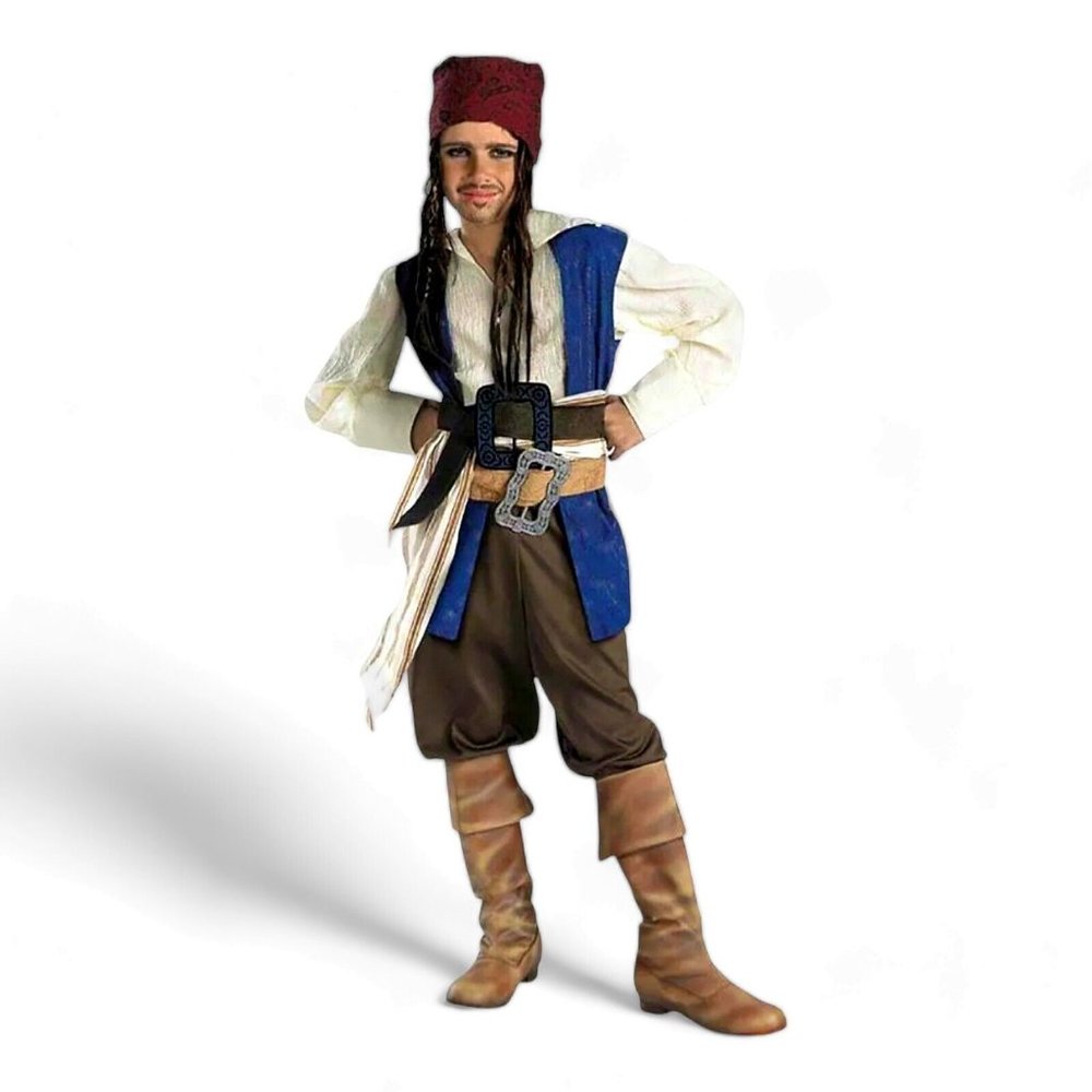Pirates Caribbean Captain Jack Sparrow Boys Size 10-12 Fancy Halloween Costume